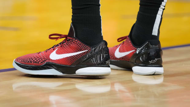 Portland Trail Blazers guard Ben McLemore wears the Nike Kobe 6 Protro 'All-Star'